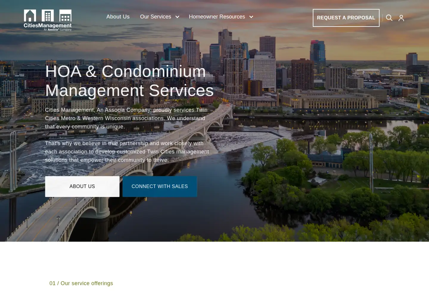 Captured homepage of citiesmanagement.com in the current scan