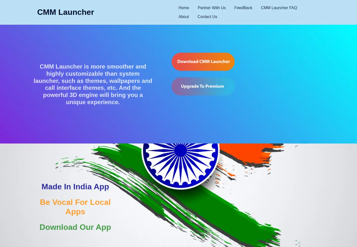 Screenshot of cmmlauncher.com