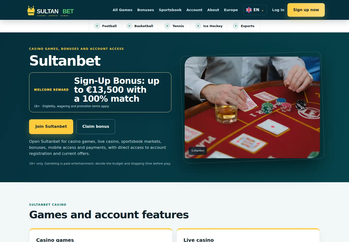 Screenshot of sultanbet.eu