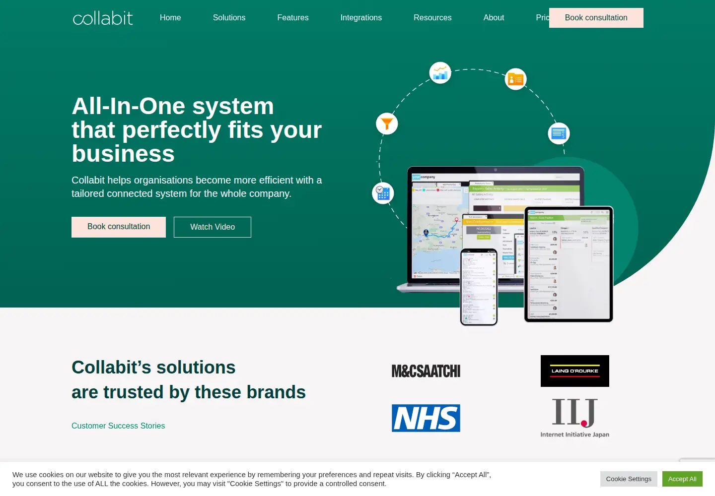 Captured homepage of collabitsoftware.com in the current scan