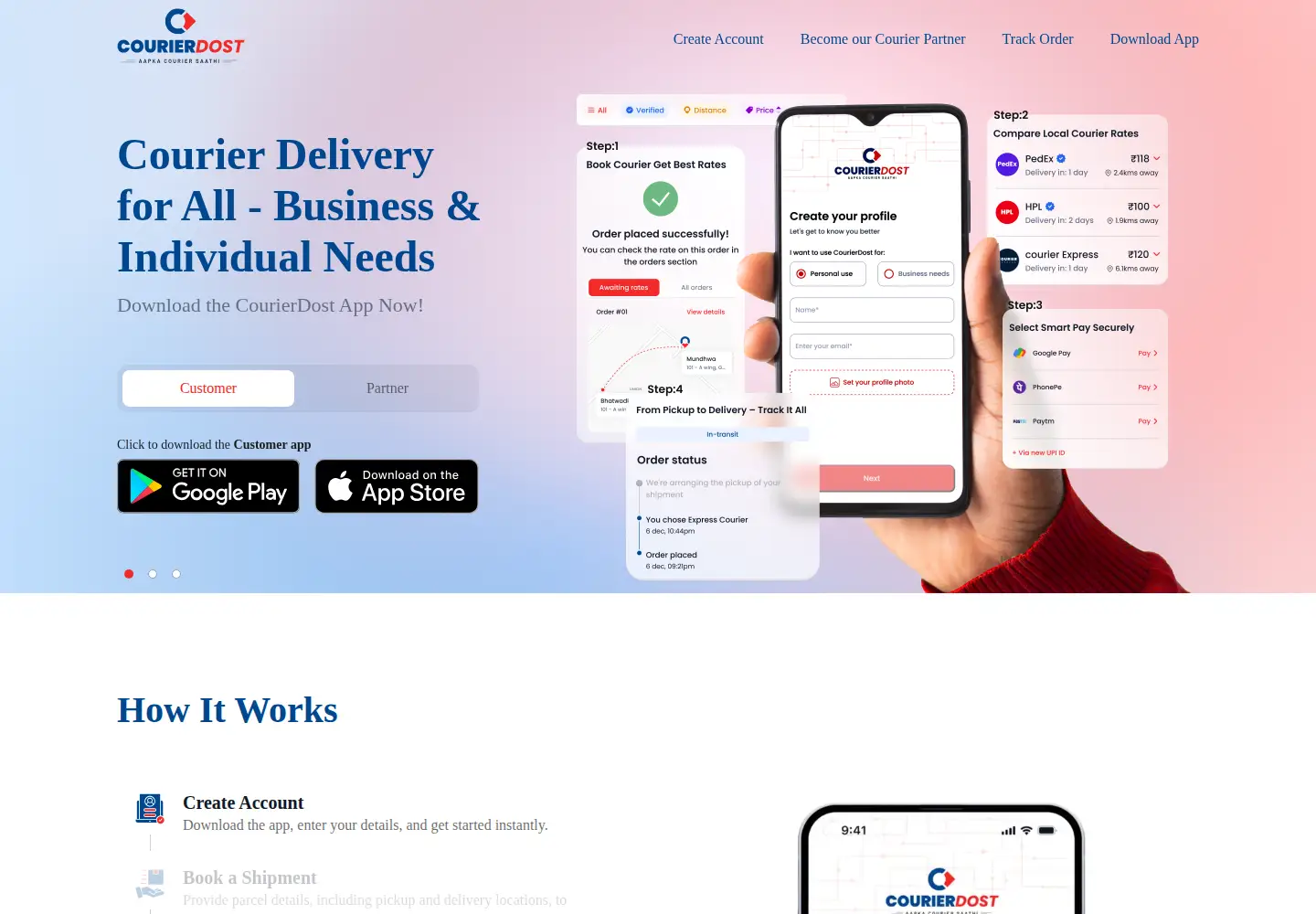 Screenshot of courierdost.com