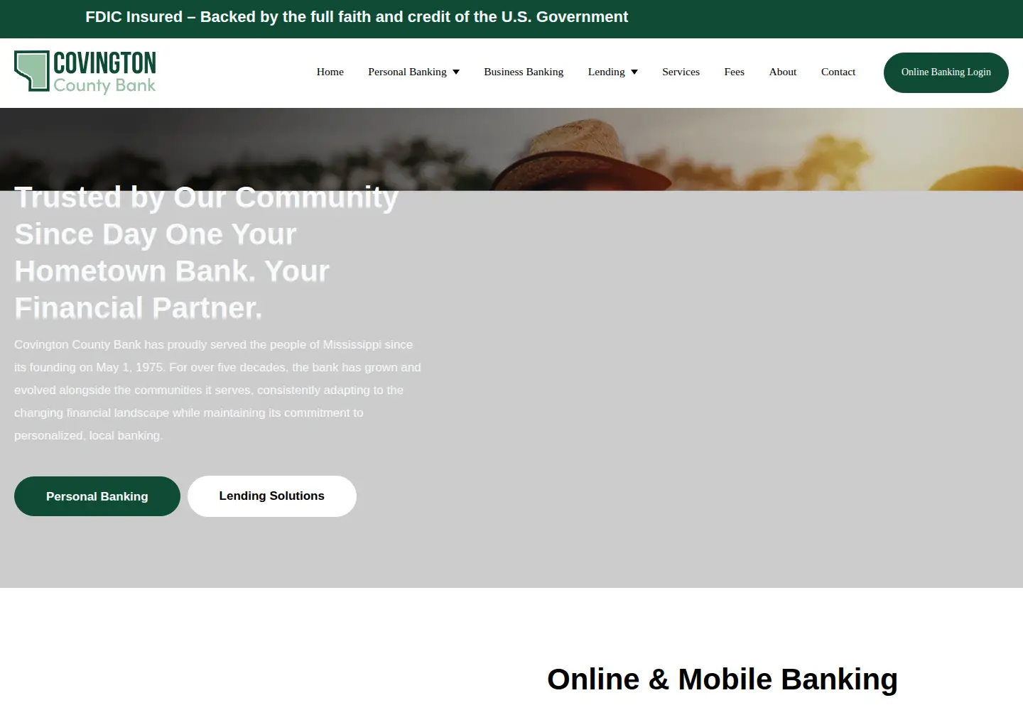Screenshot of covcobank.com