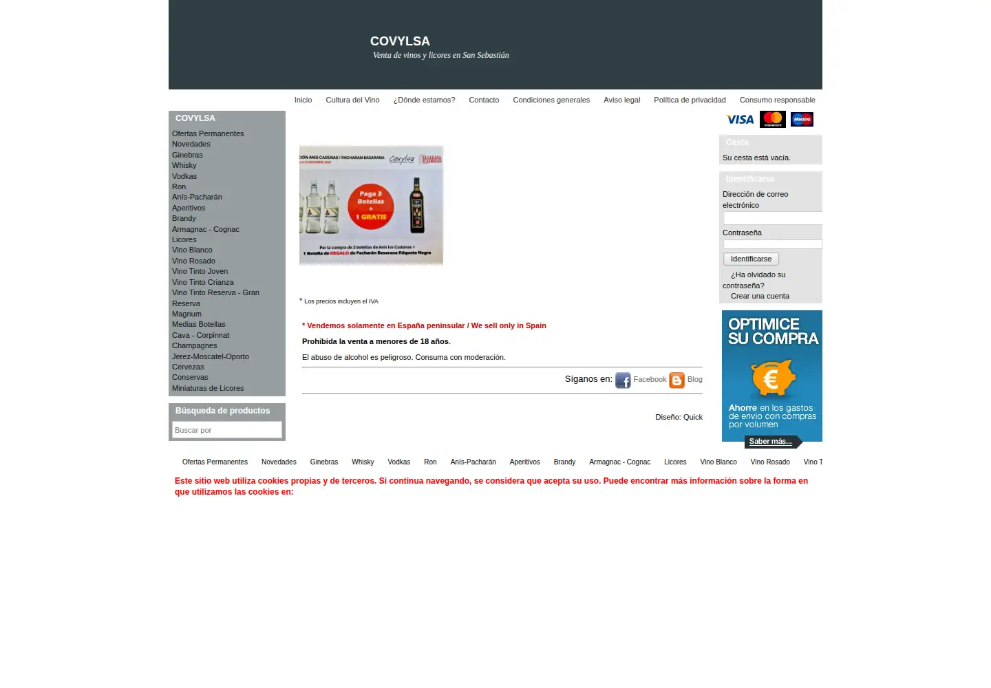 Captured homepage of covylsa.com in the current scan