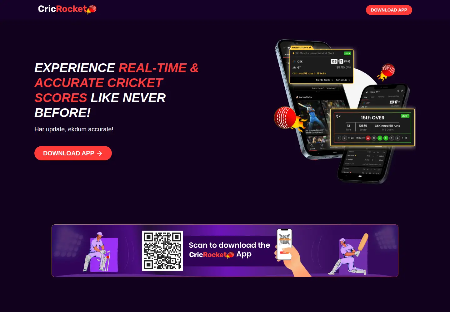 Captured homepage of cricrocket.com in the current scan