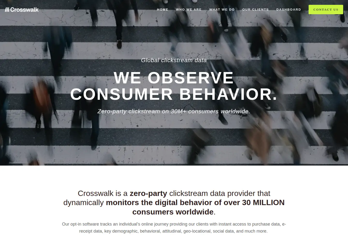 Captured homepage of crosswalknyc.com in the current scan