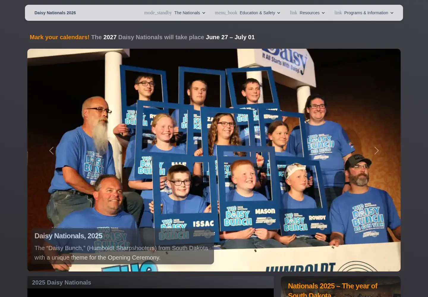Screenshot of daisynationals.com