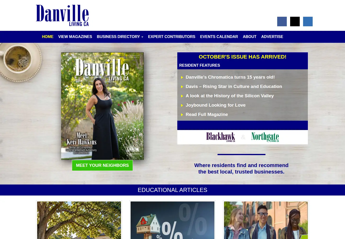 Captured homepage of danvillelivingca.com in the current scan