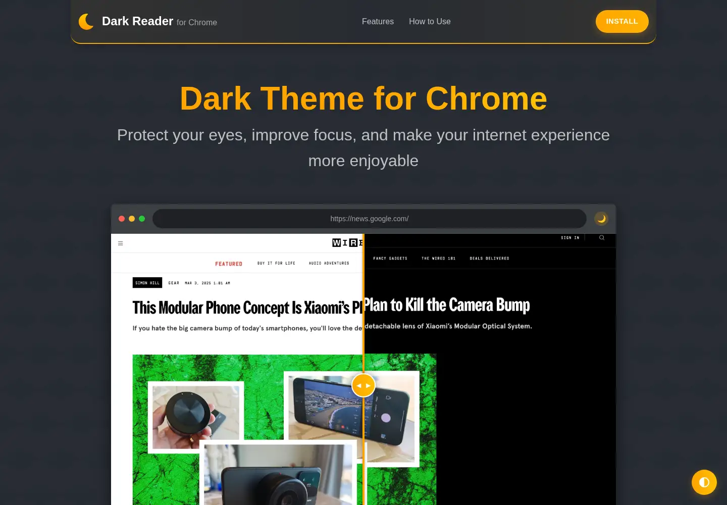 Screenshot of dark-shiftmode.com