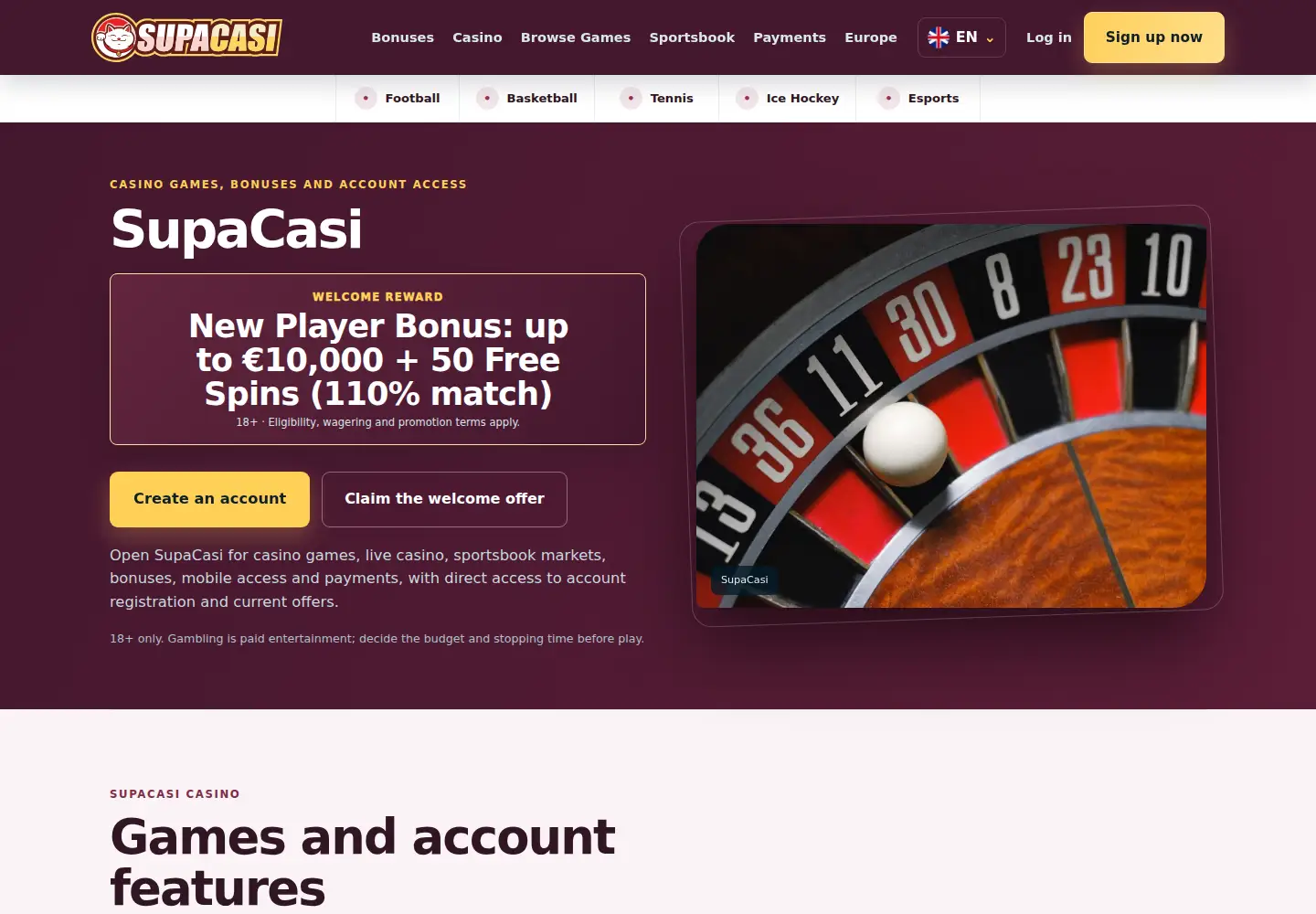 Screenshot of supacasi.eu