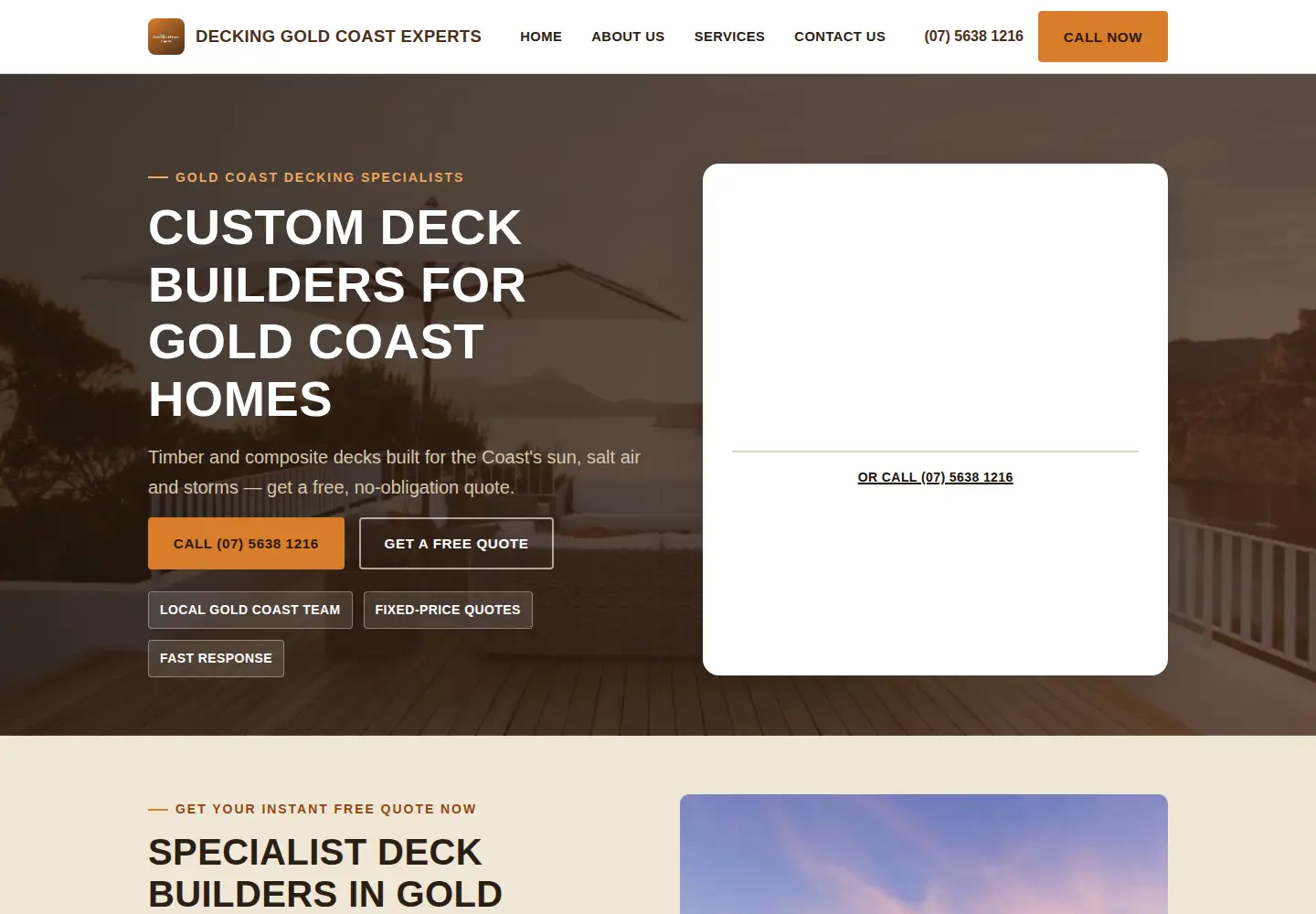 Screenshot of deckinggoldcoast.com
