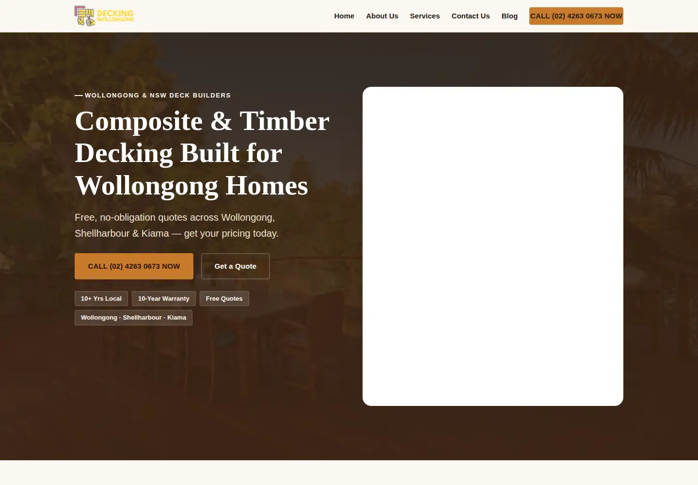 Screenshot of deckingwollongong.com