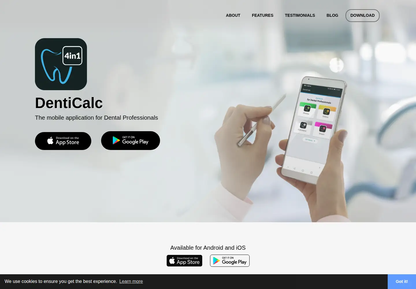 Captured homepage of denticalc.com in the current scan