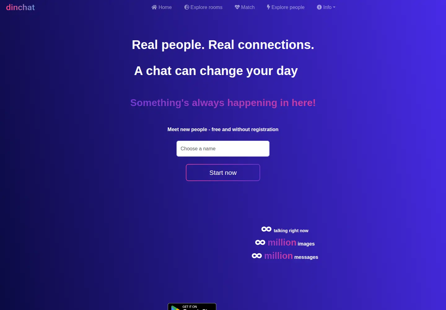 Captured homepage of dinchat.com in the current scan