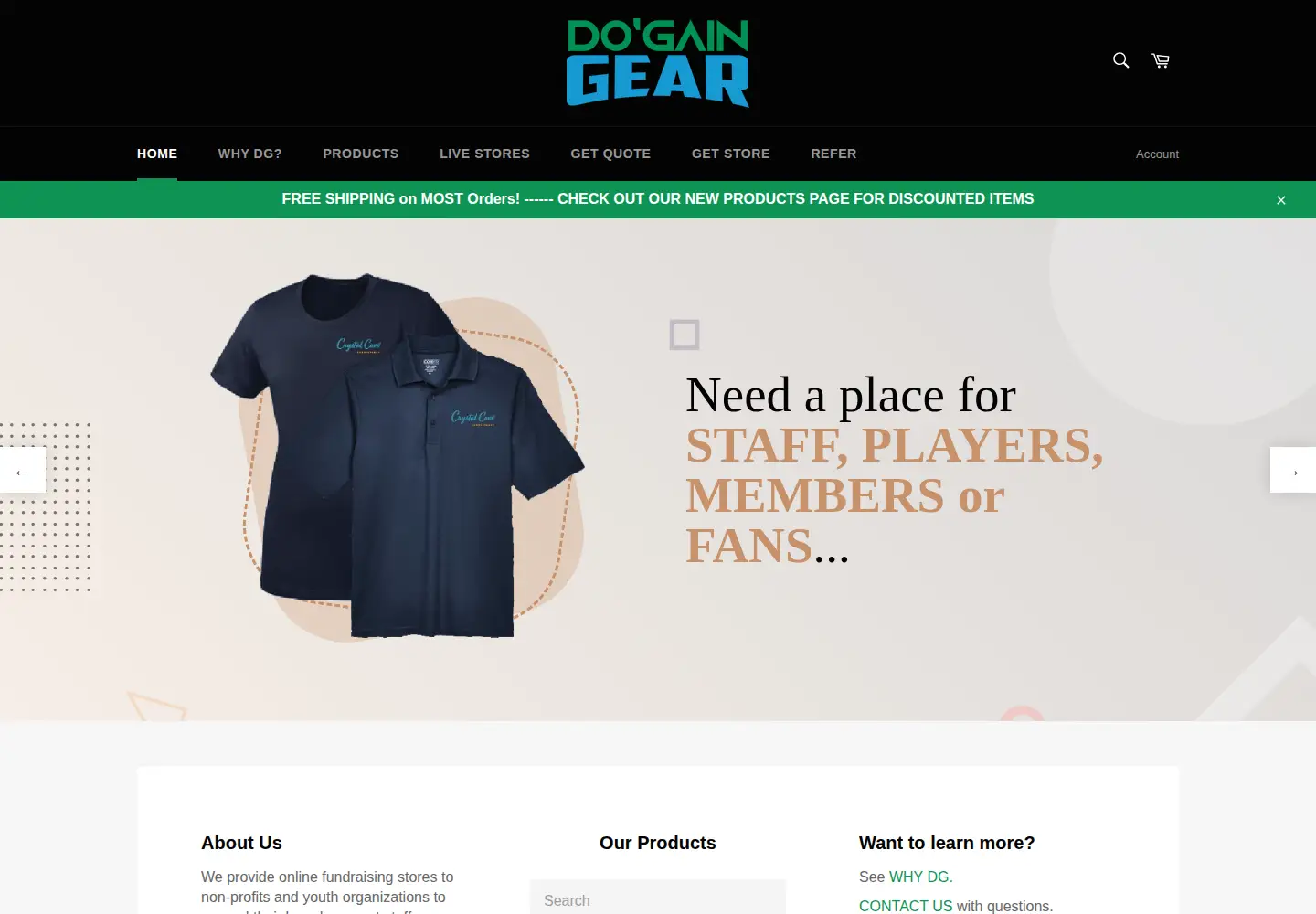 Screenshot of dogaingear.com