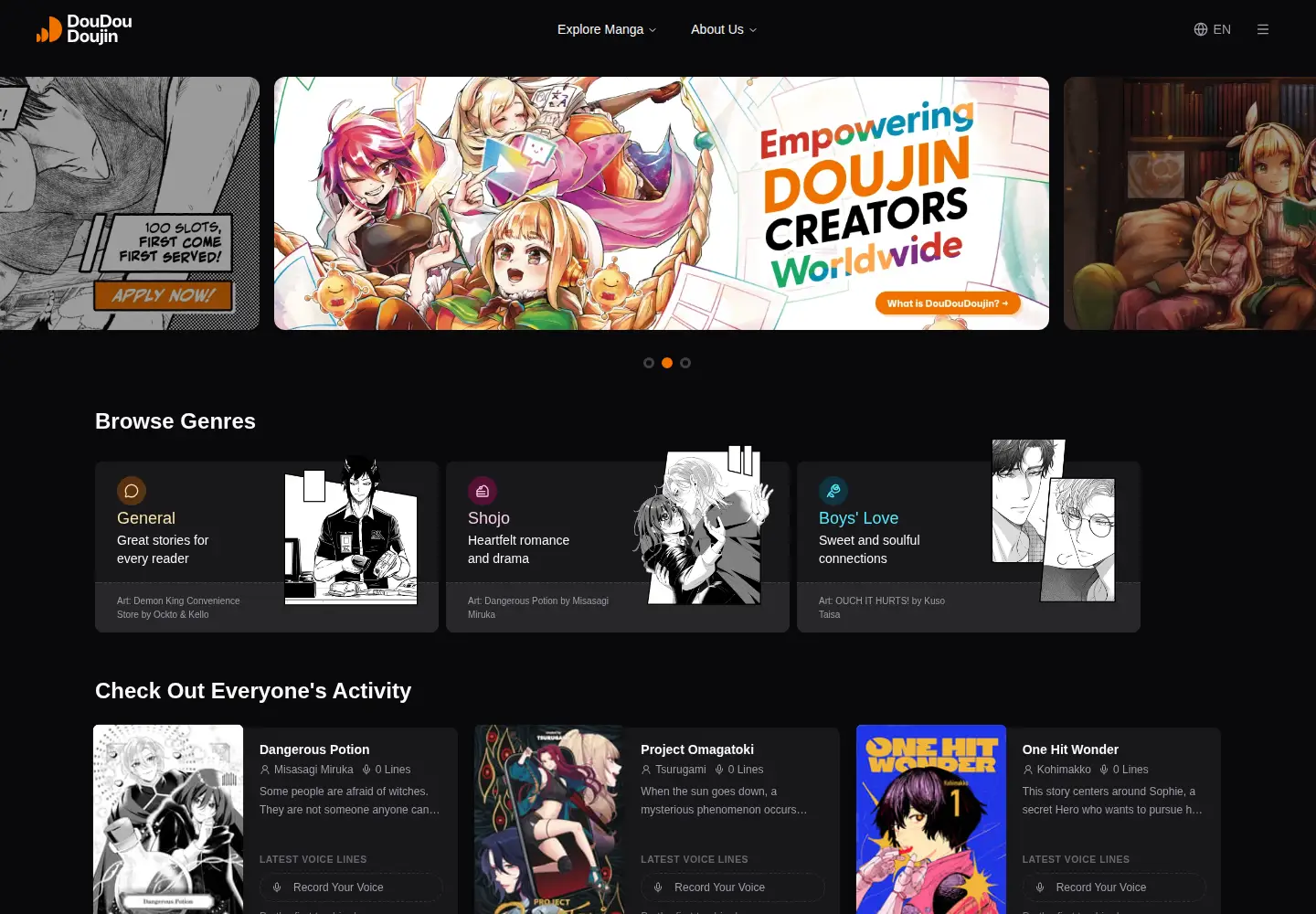 Screenshot of doudoudoujin.com