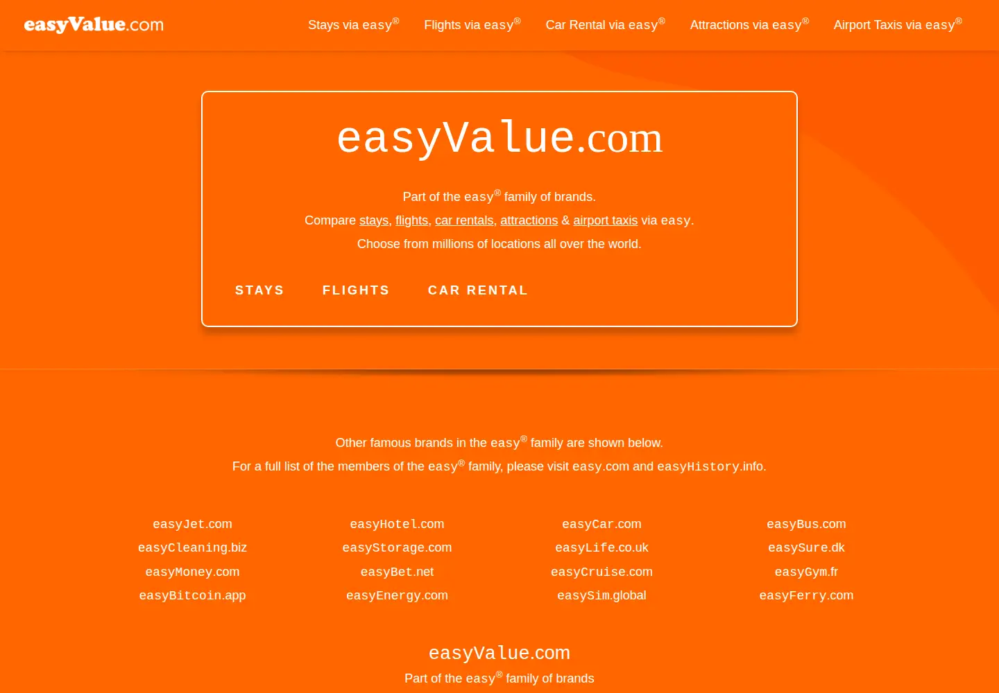 Captured homepage of easyvalue.com in the current scan