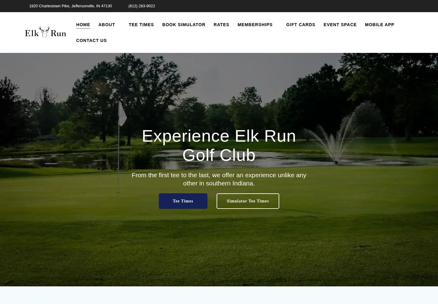 Captured homepage of elkrungolfclub.com in the current scan