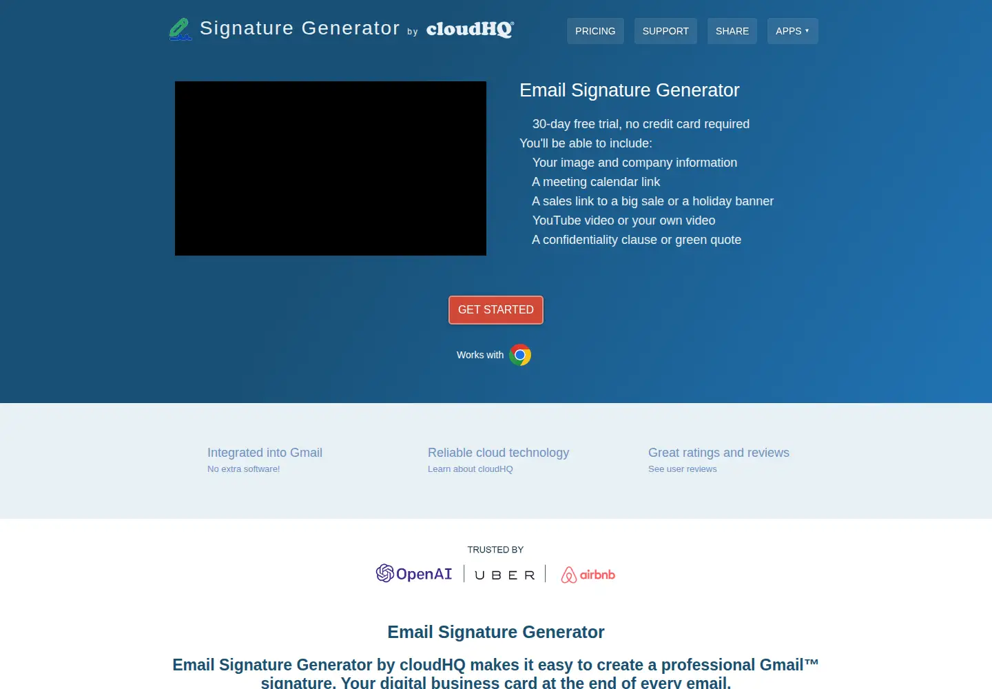 Captured homepage of email-signature-generator.com in the current scan