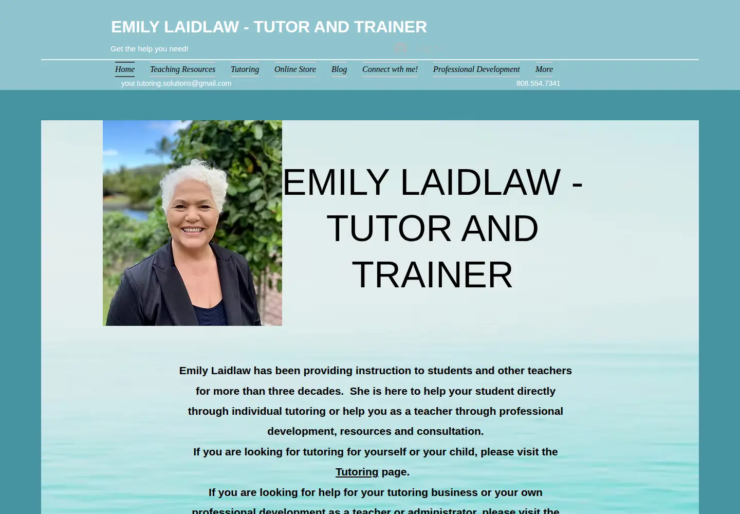 Captured homepage of emilylaidlawtutor.com in the current scan