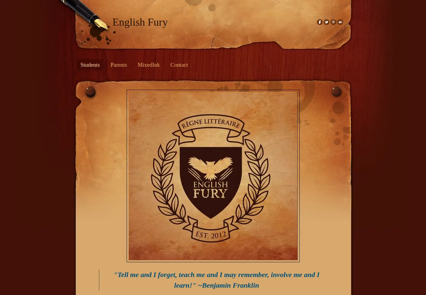 Captured homepage of englishfury.com in the current scan