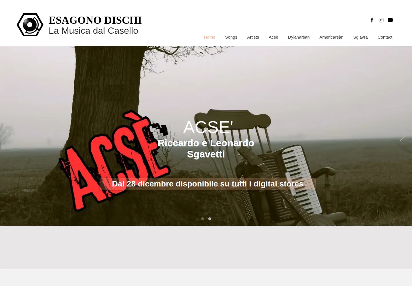 Captured homepage of esagonodischi.com in the current scan