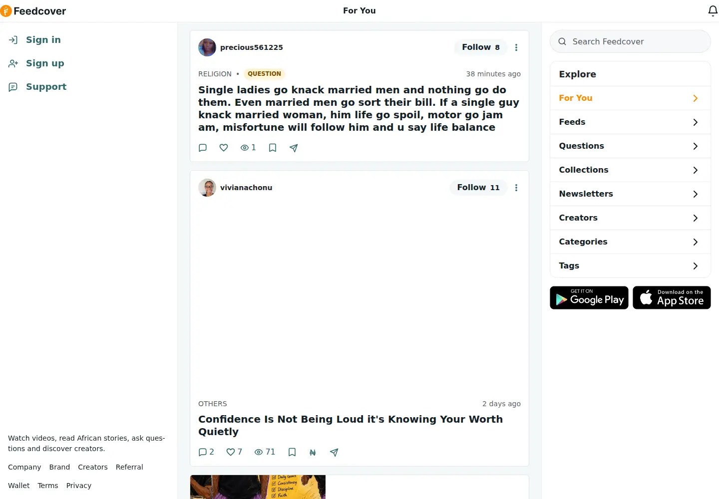 Screenshot of feedcover.com