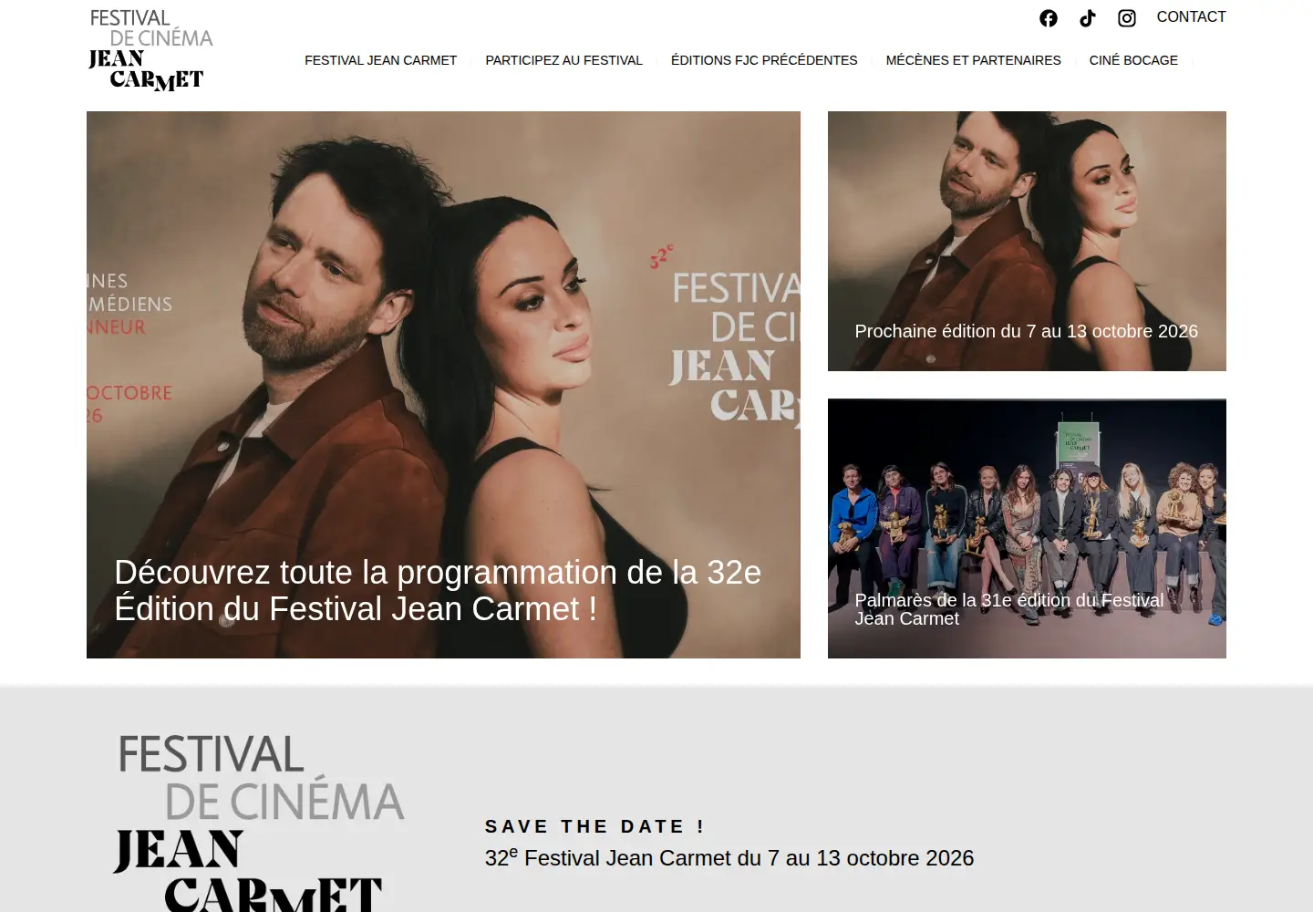 Captured homepage of festivaljeancarmet.com in the current scan