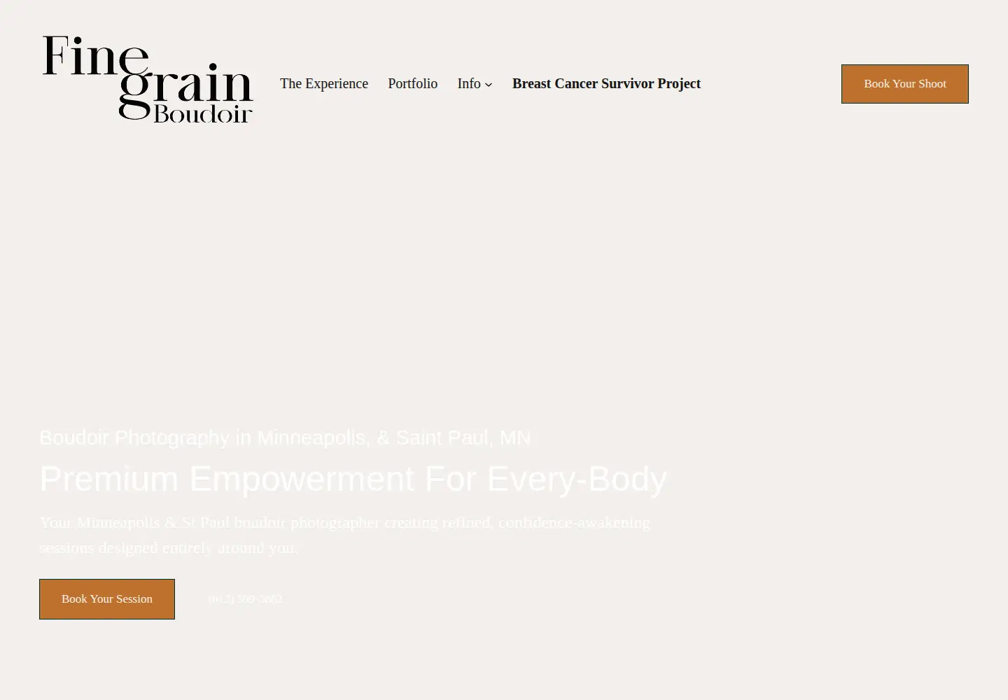 Captured homepage of finegrainboudoir.com in the current scan