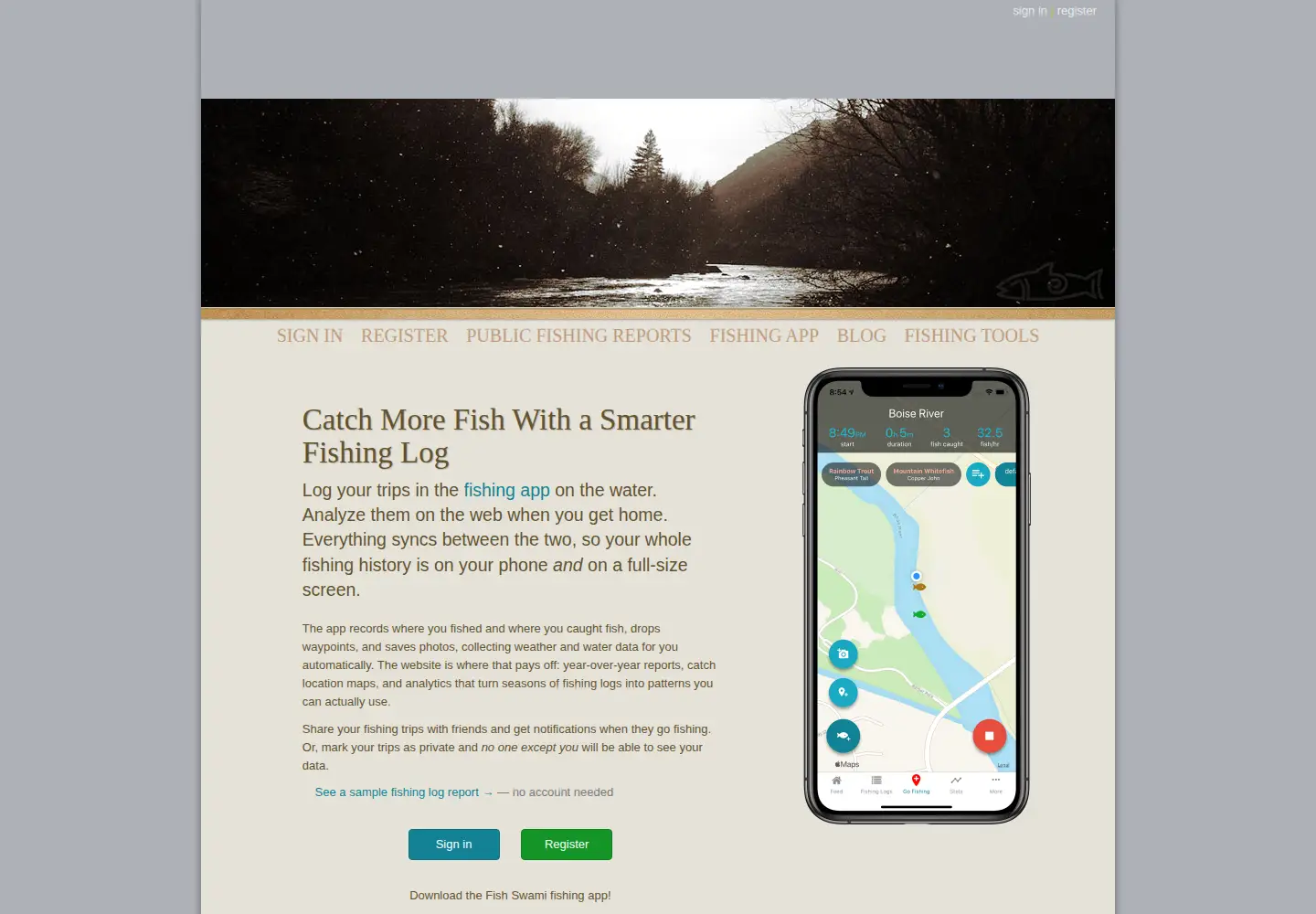Captured homepage of fishswami.com in the current scan