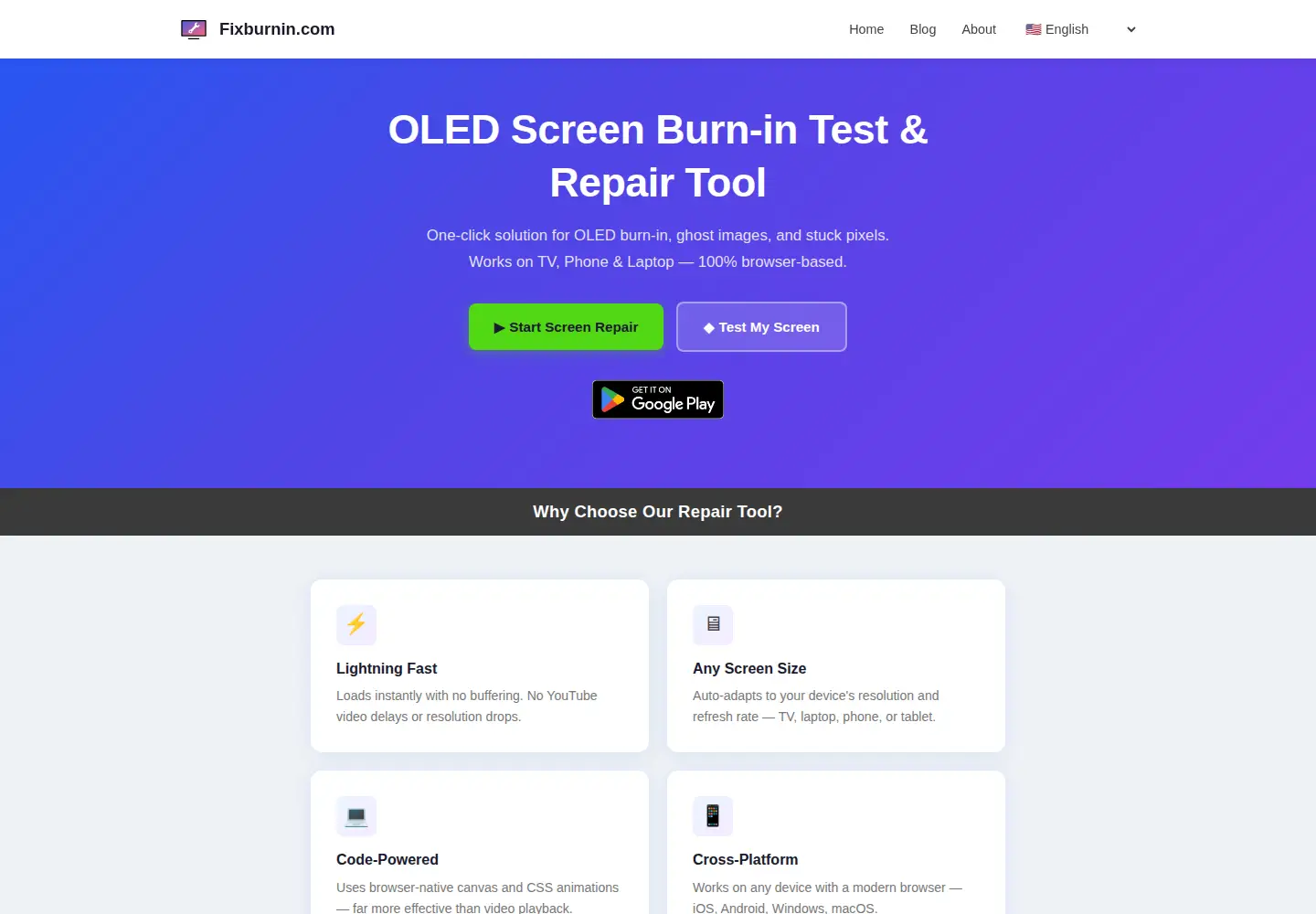 Screenshot of fixburnin.com