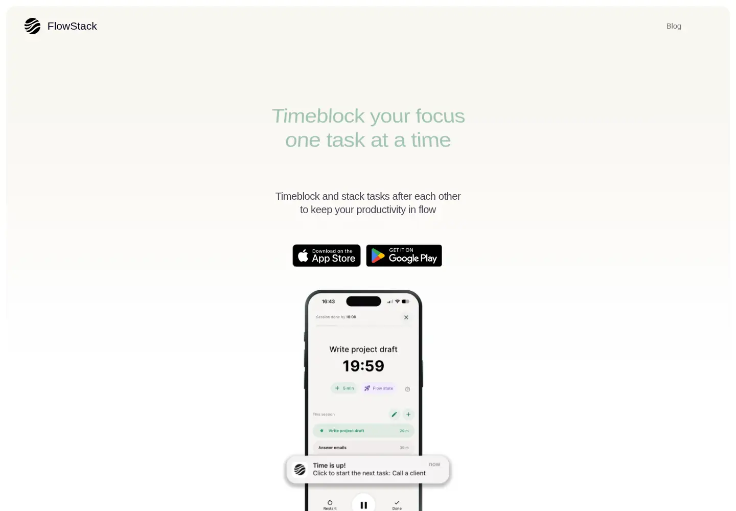 Captured homepage of flowstack-app.com in the current scan