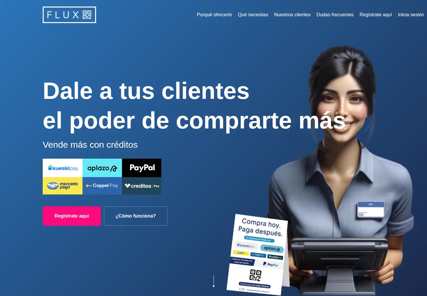 Screenshot of fluxqr.com