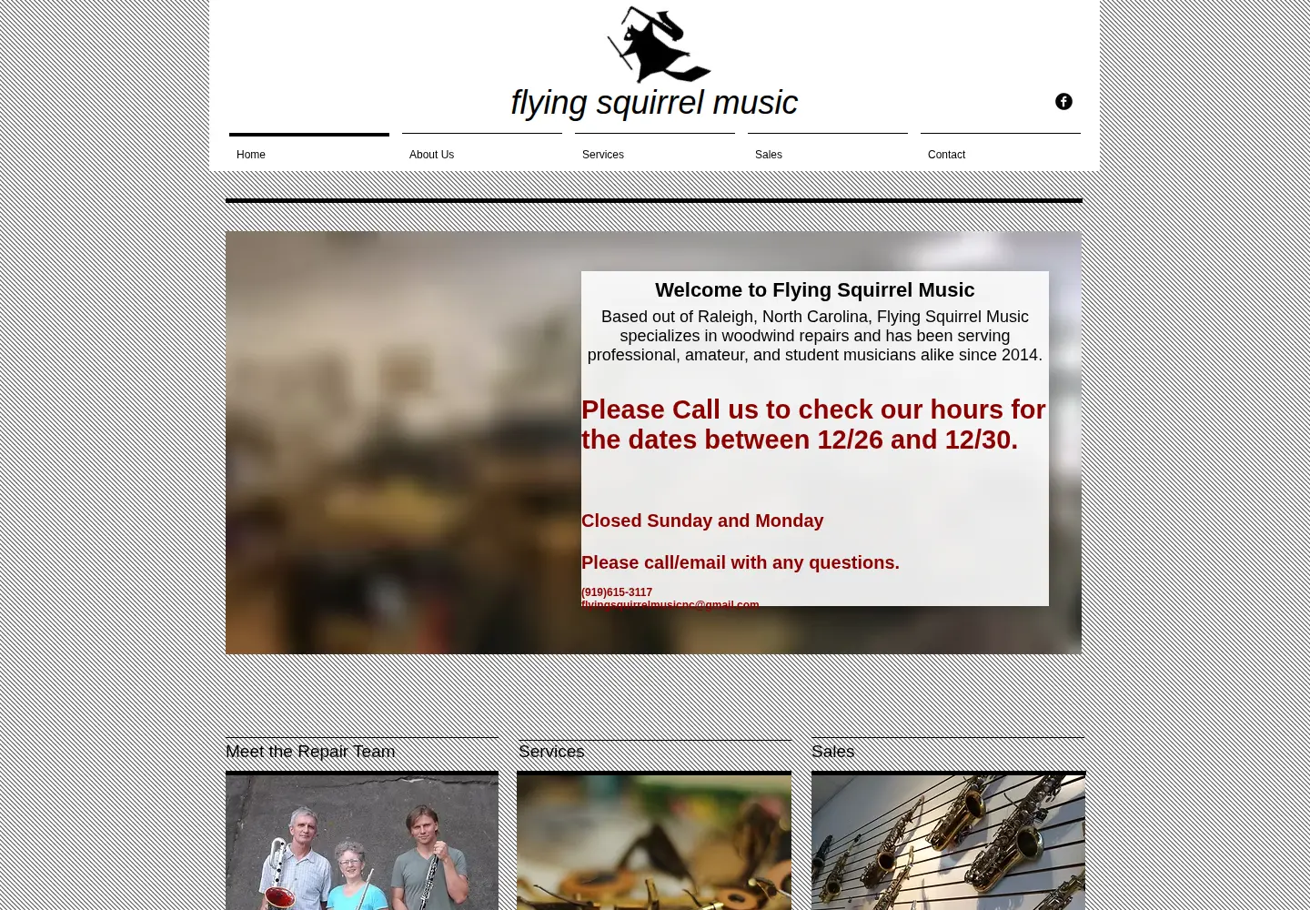 Captured homepage of flyingsquirrelmusicnc.com in the current scan