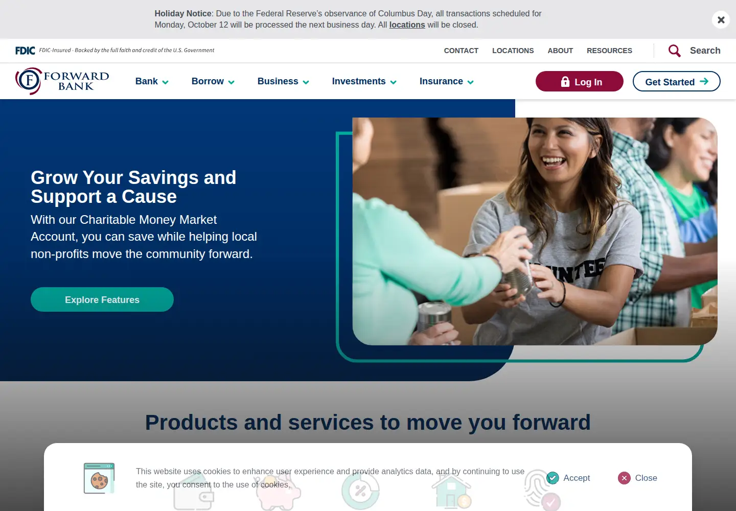 Captured homepage of forwardbank.com in the current scan