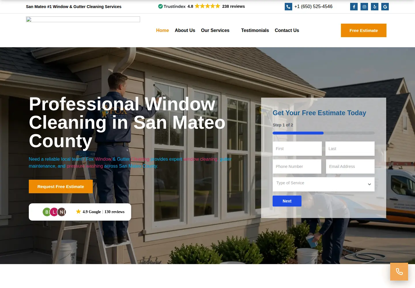 Captured homepage of foxwindowcleaning.com in the current scan