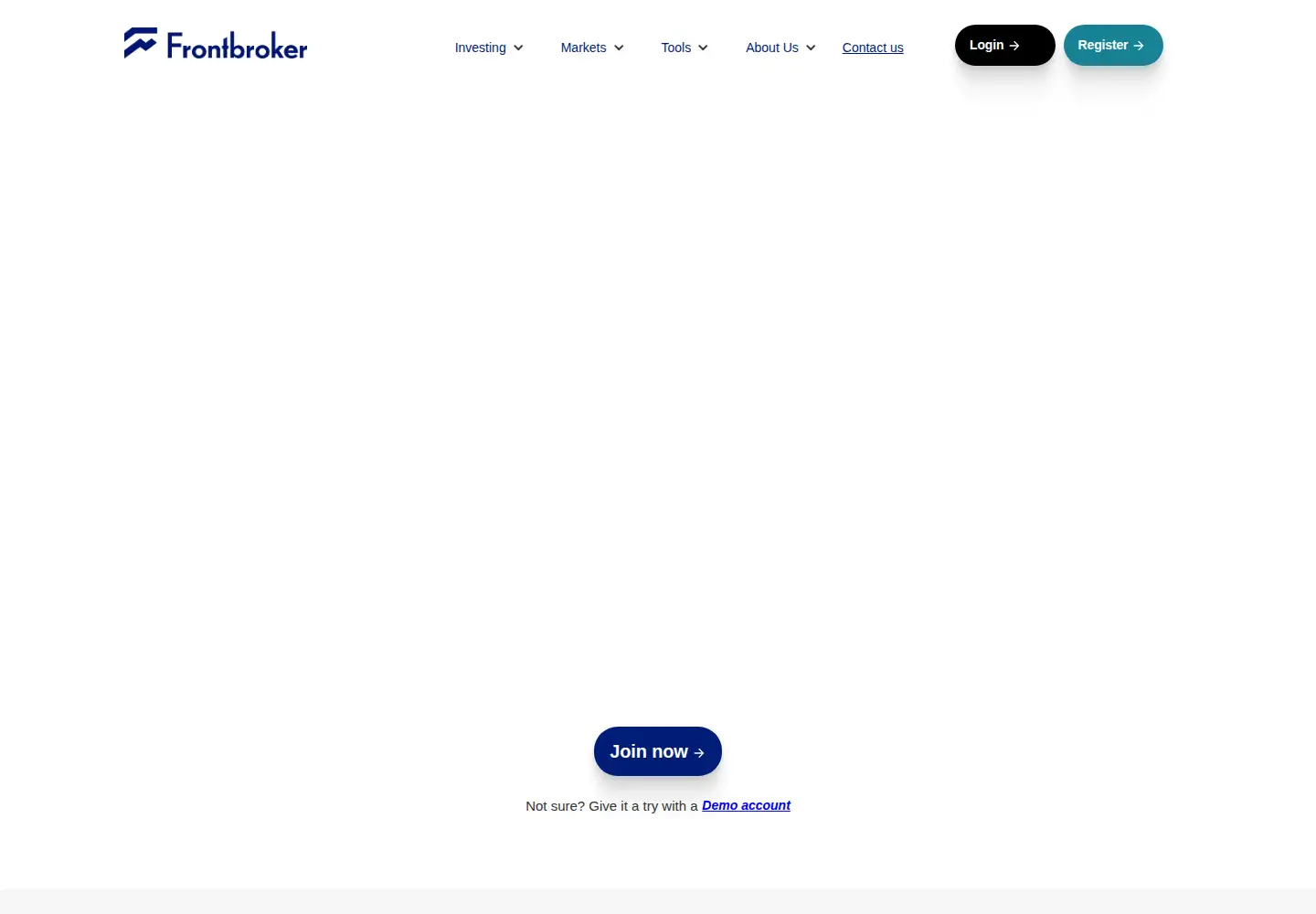 Captured homepage of frontbroker.com in the current scan