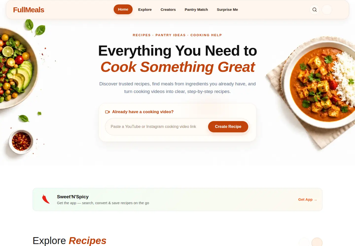 Screenshot of fullmeals.com