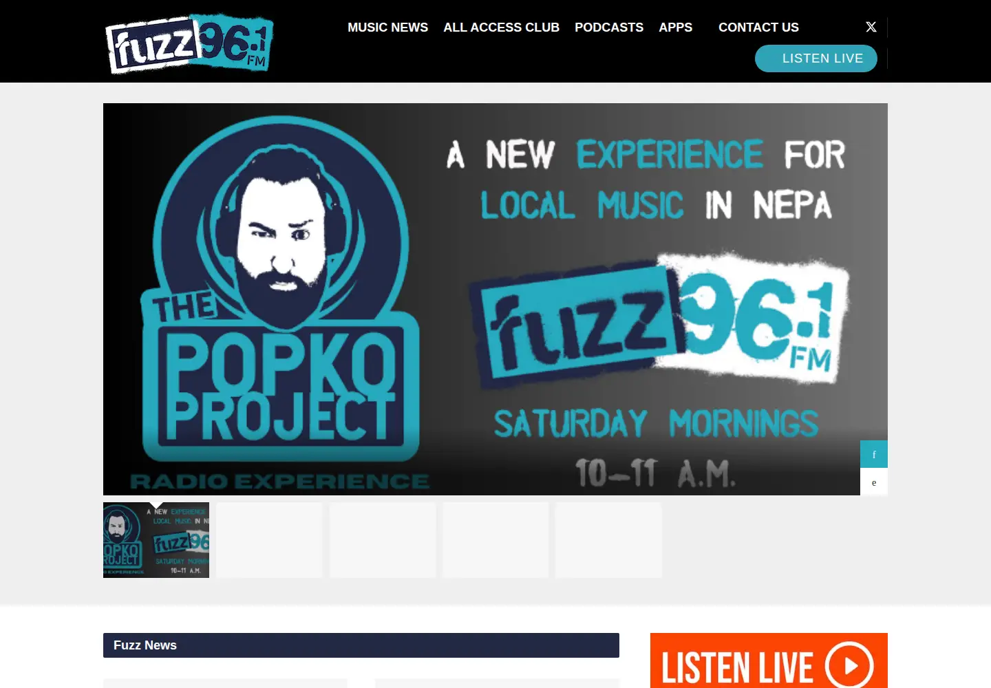 Screenshot of fuzz961.com