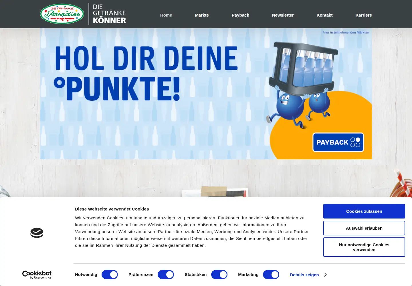 Screenshot of getraenke-paradies.com