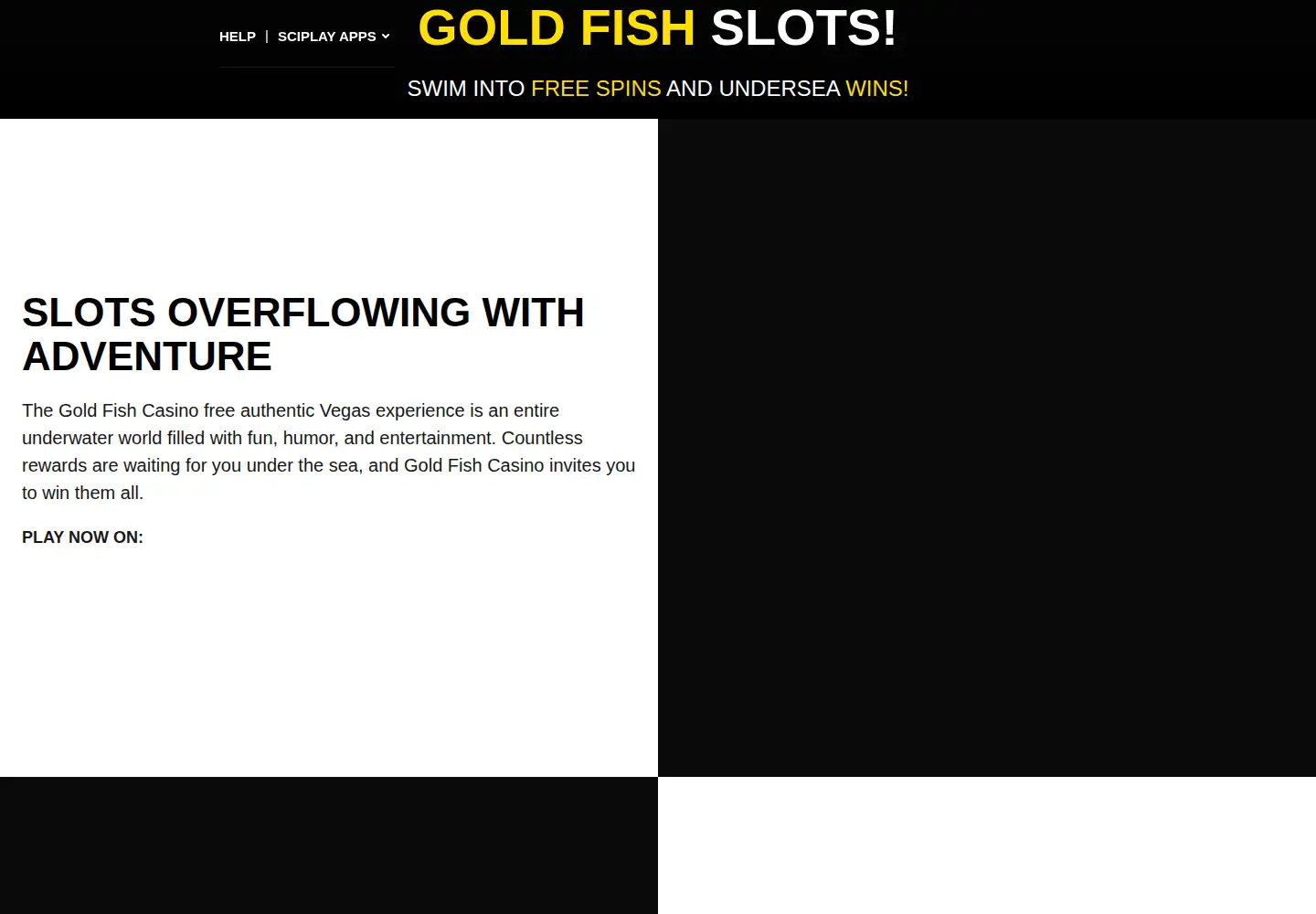 Captured homepage of goldfishslots.com in the current scan