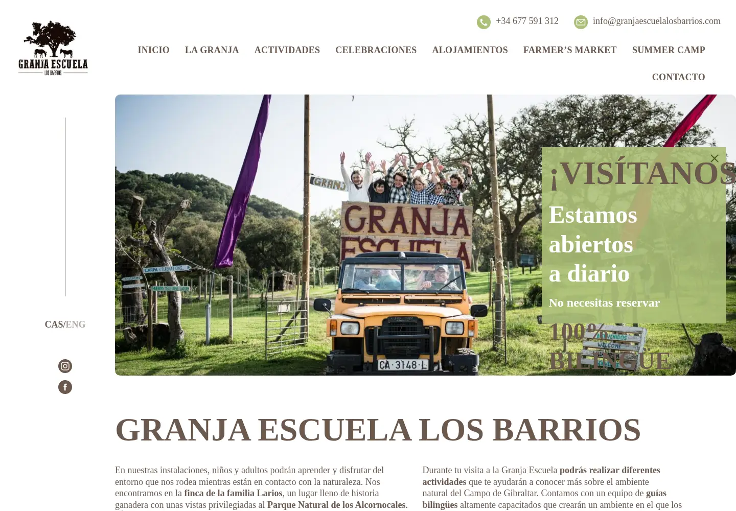 Screenshot of granjaescuelalosbarrios.com