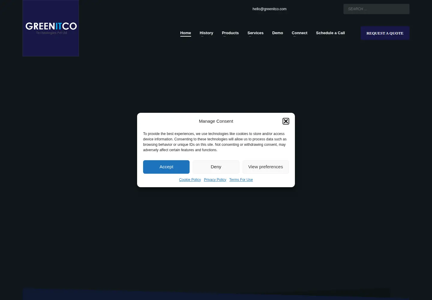 Captured homepage of greenitco.com in the current scan