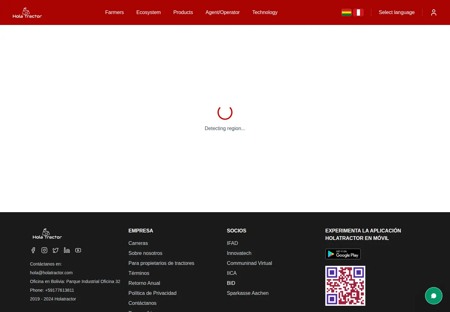 Screenshot of holatractor.com