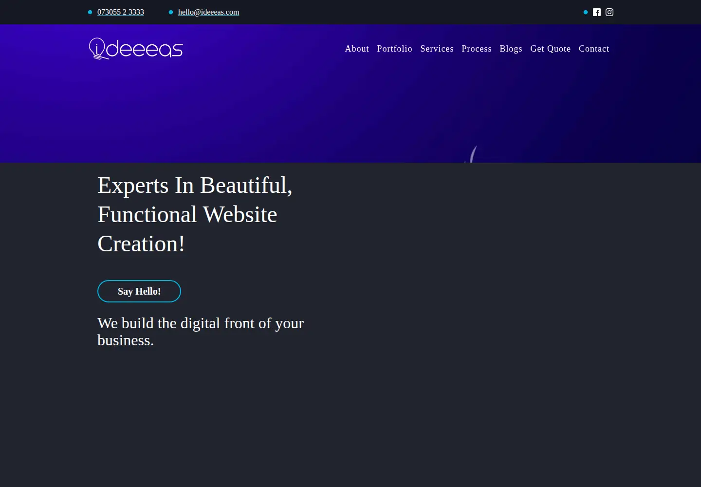 Captured homepage of ideeeas.com in the current scan