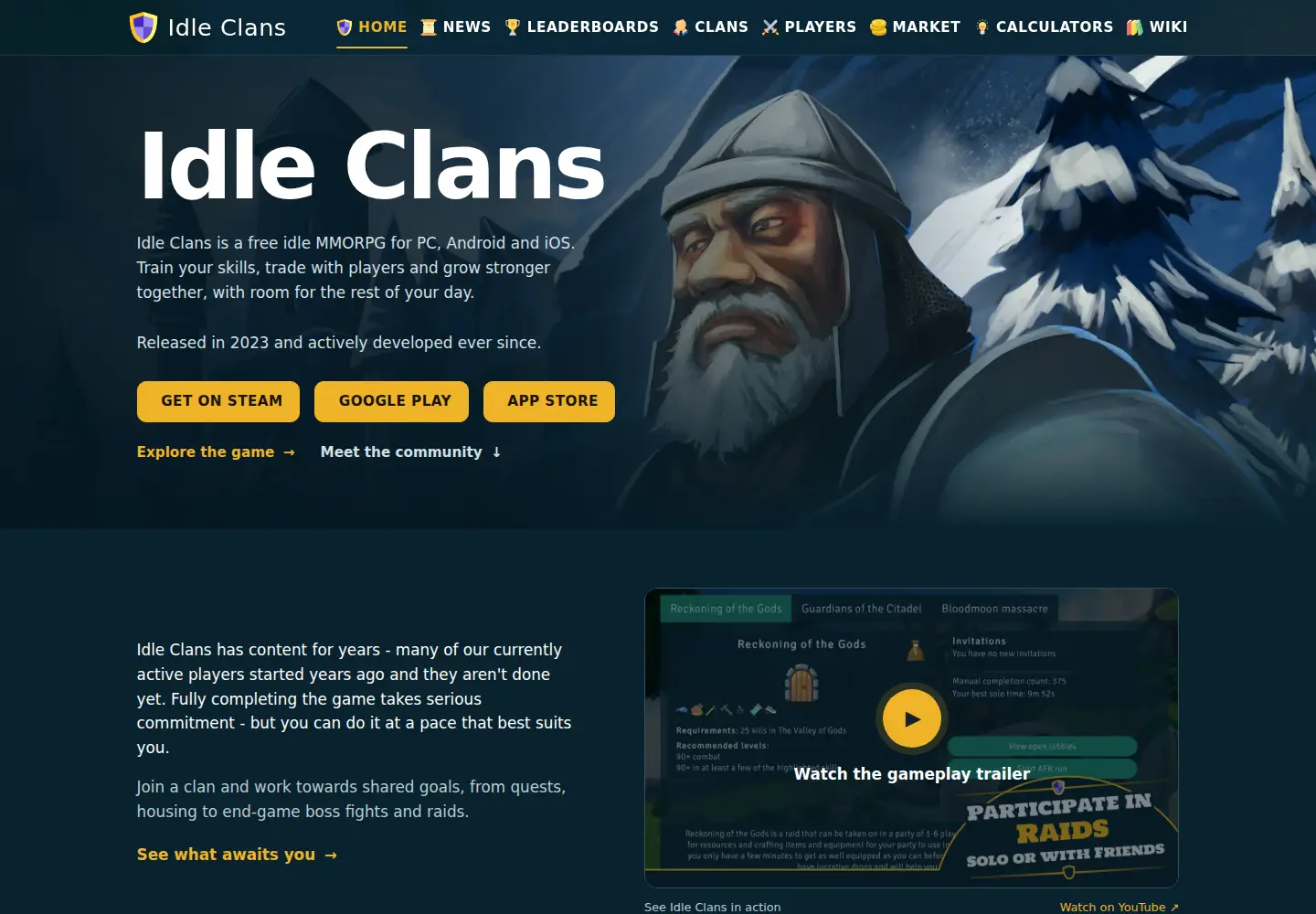 Screenshot of idleclans.com