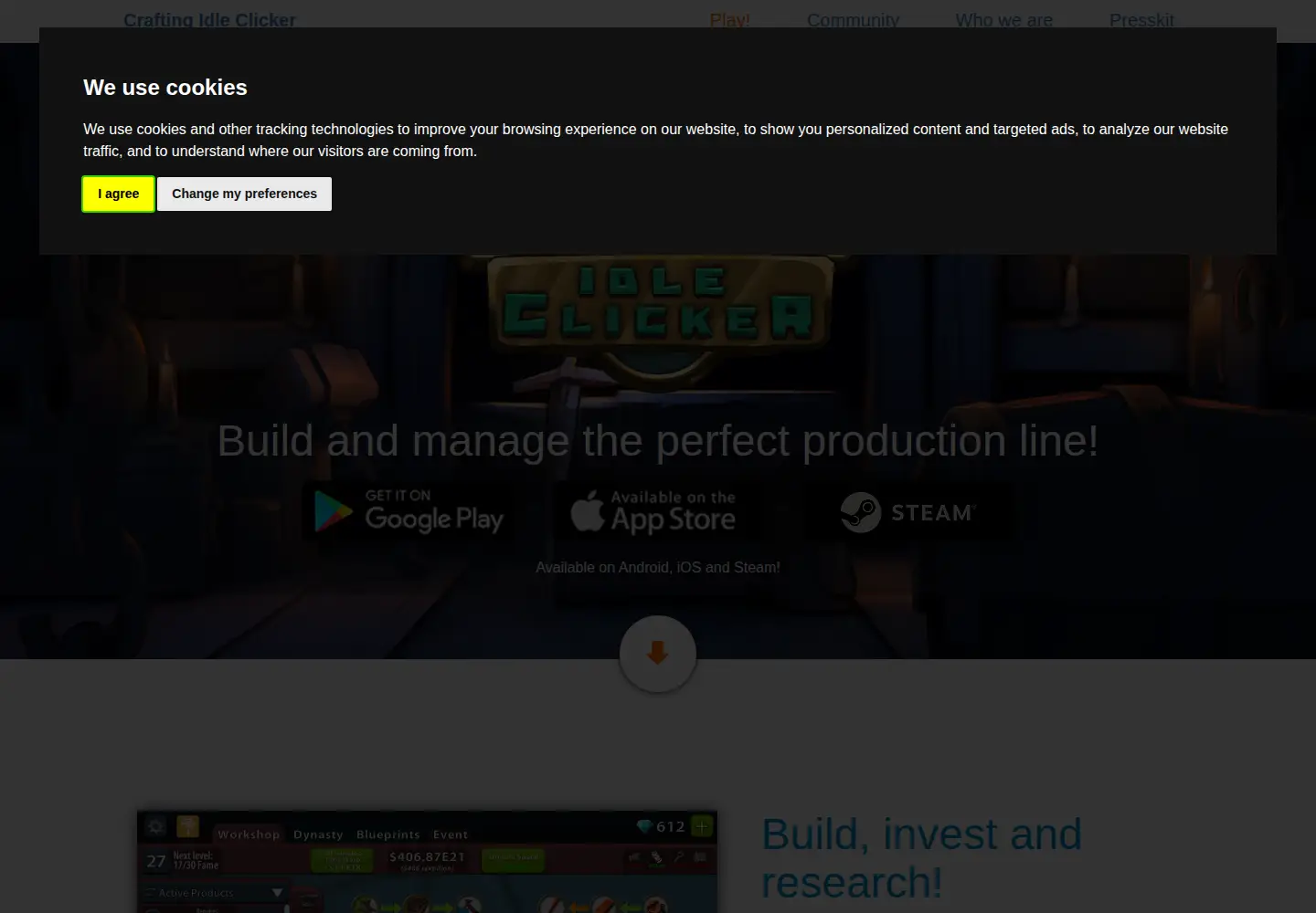 Screenshot of idleclicker.com