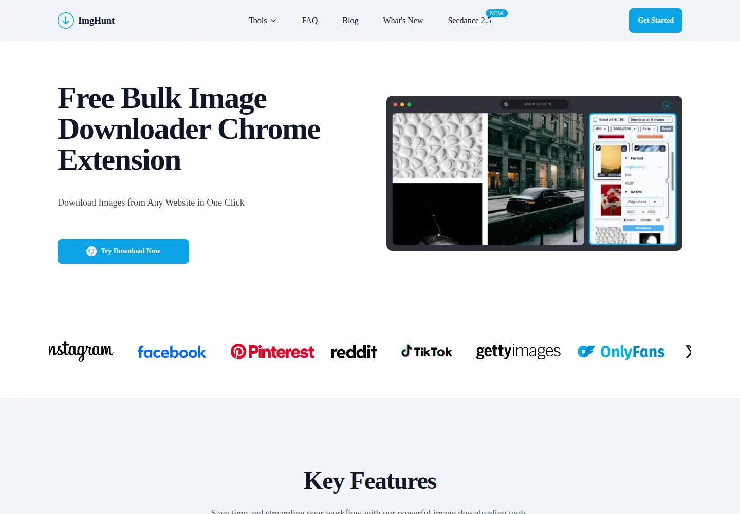 Screenshot of imghunt.com