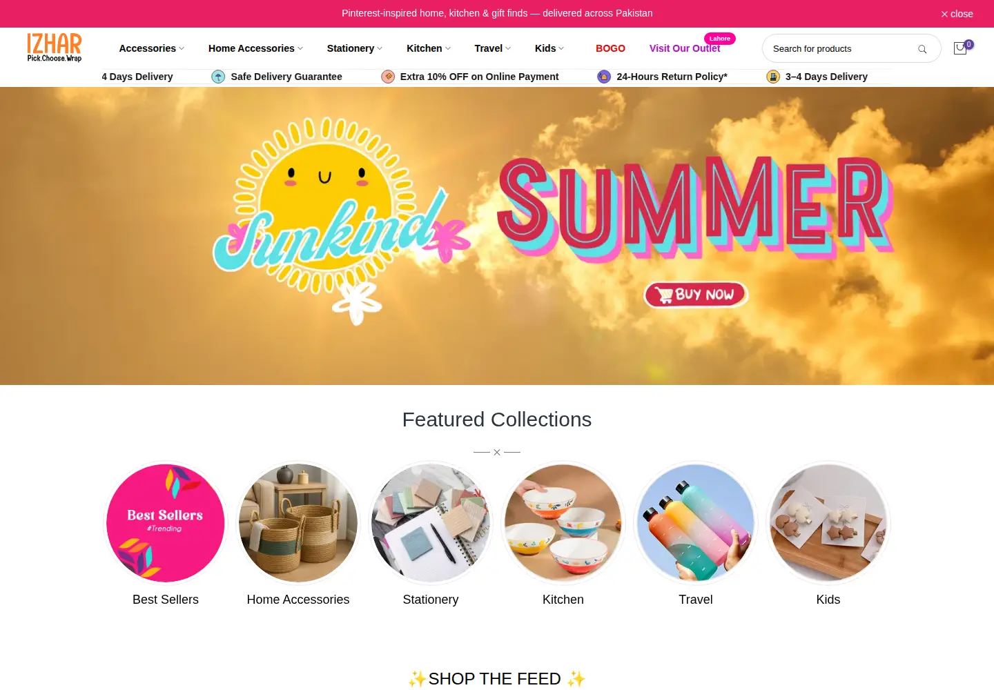 Captured homepage of izharshop.com in the current scan