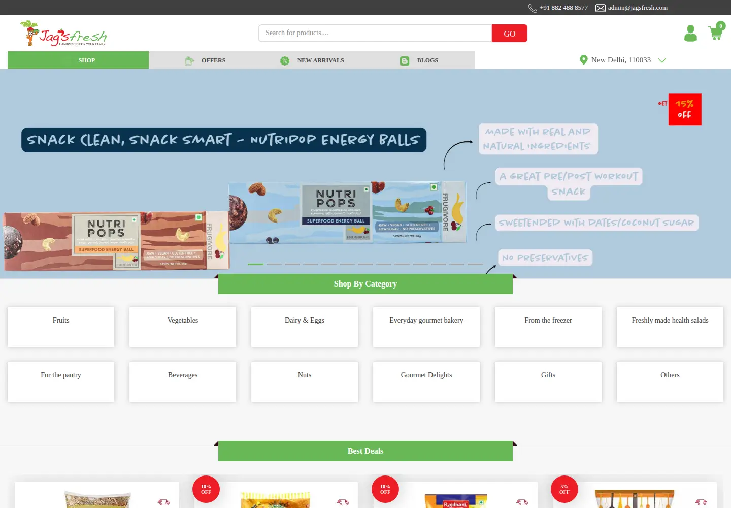 Screenshot of jagsfresh.com