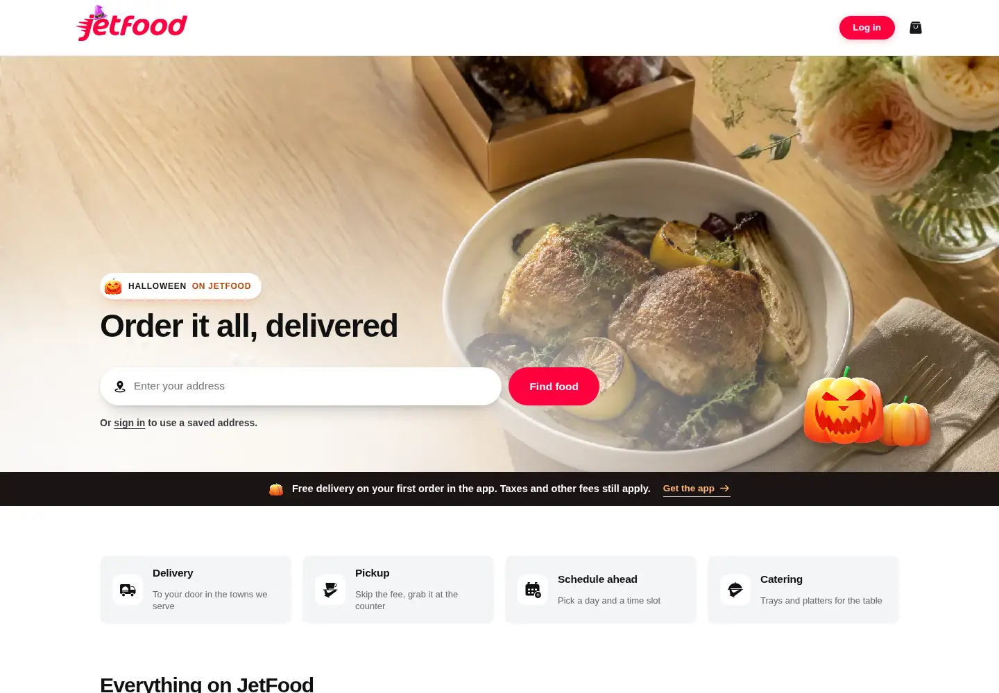 Captured homepage of jetfood.com in the current scan